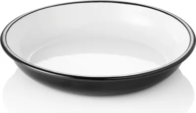 Produktbild von Teller GRACE, tief, Ø 22 cm, 600 ml, Emaille, weiß schwarz