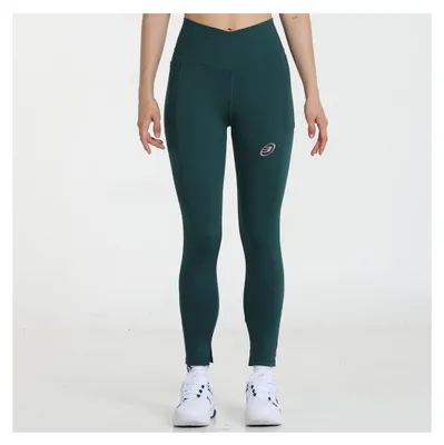 Produktbild von Bullpadel Extra Leggings Grün XL mit Mesh-Einsätzen, überkreuztem Bund, Balltaschen, schnelltrocknend