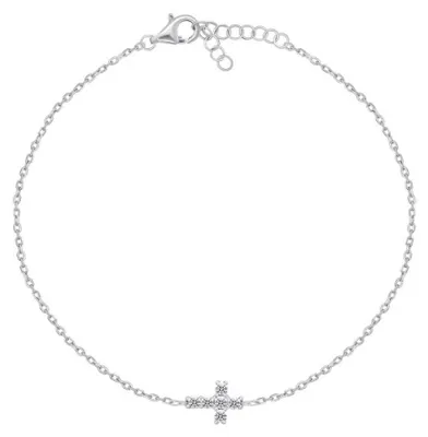 Produktbild von Ein dezentes Silberarmband mit einem Kreuz BRC96W