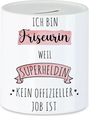 Produktbild von Ich Bin Friseurin Weil Superheldin Kein Anerkannter Job Ist Spardose  Geschenk Danke Sagen