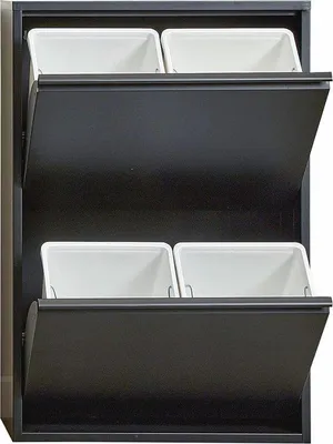Productafbeelding van Afvalbak voor de keuken met roestvrijstalen deksels en een grote capaciteit (4 x 15 liter - 60 liter)
