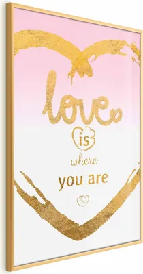 Produktbild von Posterpapier Poster - Love Is Where You Are 60x90 cm Text m-A-0916-ao-a