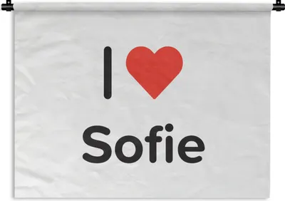 Produktbild von MuchoWow® Wandteppich Wandbehang Ich liebe - Sofie - Mädchen 90x67.5 cm Tapisserie Dekoration Wandtuch - Fototeppich - Wand-Skulpturen