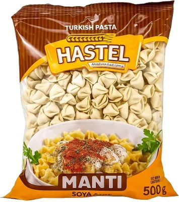 Produktbild von Hastel Manti - Türkische Teigtaschen mit Sojafüllung (500g)