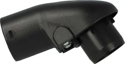 A black plastic vacuum cleaner hose adapter is shown against a white background.
