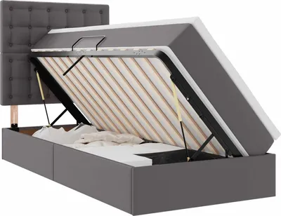 Obrázek produktu pro Postel s úložným prostorem a LED osvětlením Šedá 90 x 190 cm