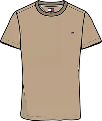 Immagine prodotto di Maglietta a maniche corte Tommy Jeans, modello Xslim, in jersey, colore beige (Relic Tan), codice prodotto DM0DM04411