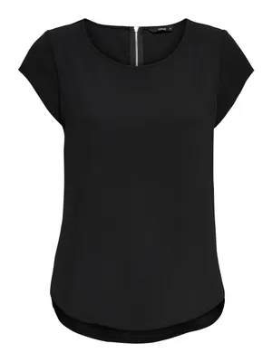 Image de Chemisier uni à manches courtes Basic Col rond Chemise Haut ONLVIC | 40