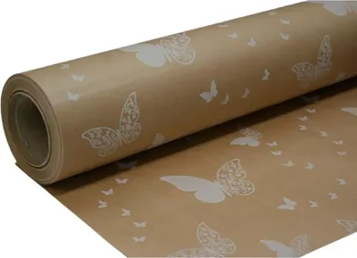 Produktbild von Geschenkpapierrolle Schmetterling Weiß 70 cm x 50 m