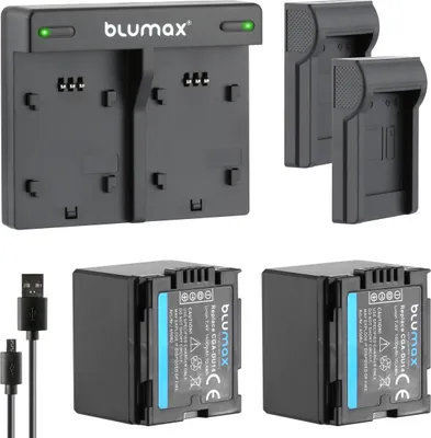 Produktbild von 2x Akku + Lader für Panasonic CGA-DU14 NV-GS250 NV-GS150 NV-GS140  1400 mAh