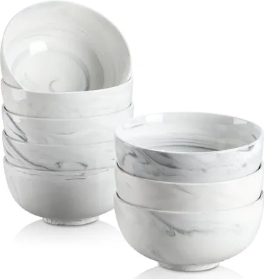 Produktbild von MALACASA Schüssel Set, Serie Regular, 8-tlg 750ml Marmor Porzellan Schalen Reisschüssel Suppenschäle Müslischäle