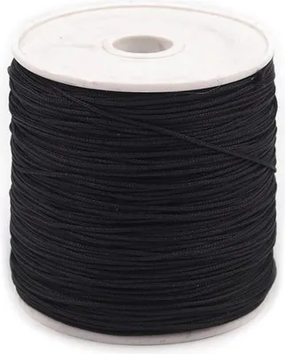 Produktbild von 90m Polyesterschnur 0,5/1mm geflochten Schmuckkordel Schmuckschnur Variantenwahl, Größe:1mm, Farbe:schwarz