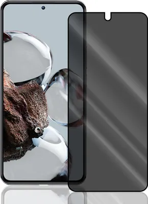 A privacy screen protector is shown next to a smartphone.
