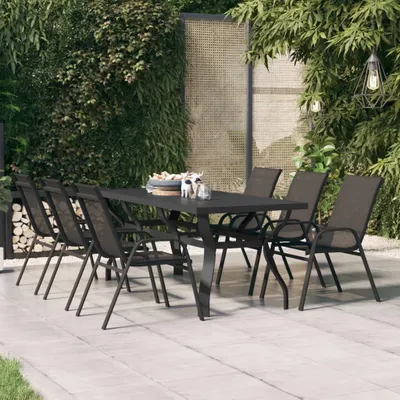 Produktbild von Czarny stół ogrodowy 180x80x70 cm stal i szkło