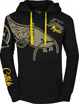 Produktbild von Hotspot Fishing Mania CatFish Hoodie Herren (Black) Größe L