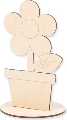 Image de Kit de bricolage en bois Fleur dans un pot Enfants 4 ans