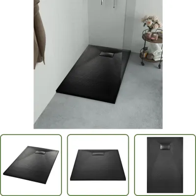 Produktbild von The Living Store Duschwanne SMC Schwarz 100×80 cm