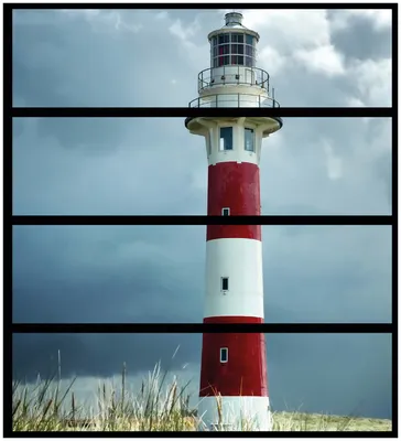 Produktbild von Wallario Möbelfolie / Aufkleber, geeignet für Ikea Malm Kommode mit 4 Schubfächern - Leuchtturm am Strand
