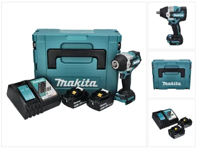 Immagine prodotto di Avvitatore a impulsi a batteria Makita DTW 700 RTJ 18 V 700 Nm 1/2" XPT Brushless + 2x batteria ricaricabile 5,0 Ah + caricabatterie + Makpac