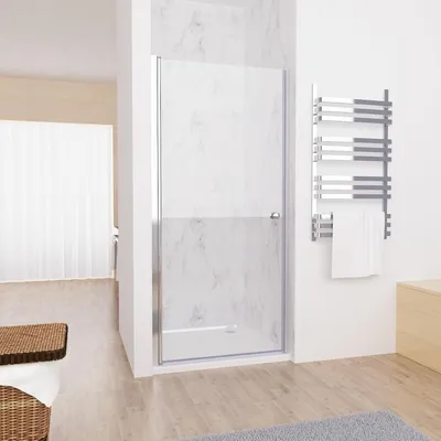Produktbild von Nischentür 90 x 185 cm Walk in Duschwand für Dusche mit Pendeltür Duschtür aus ESG Glas Rahmenlos Schwingtür Duschabtrennung ohne Duschwanne
