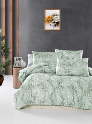 Produktbild von L'Essentiel Linge de Maison, Marfa, Ranforce King-Size-Bettbezug-Set (FR), Grün, 100 % BAUMWOLLE RANFORCE, 240 x 220 cm