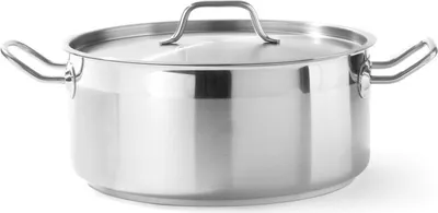Imagen del producto de HENDI, olla para asar con tapa, acero inoxidable, 280x120 mm, 7,5 litros. Línea Profesional