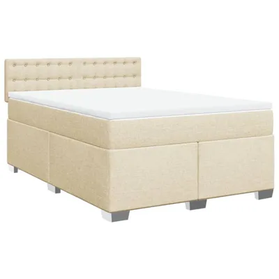 Produktbild von vidaXL Boxspringbett mit Matratze Creme 140x200 cm Stoff