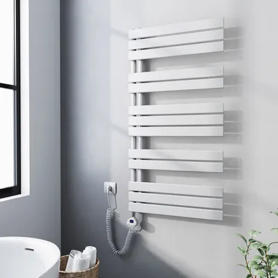 Produktbild von Heilmetz Heizkörper Elektrisch mit Thermostat, Badheizkörper Weiß 120x60cm Handtuchtrockner mit 600W Heizstab für Bad Handtuchwärmer und Heizung Ohne heizstab