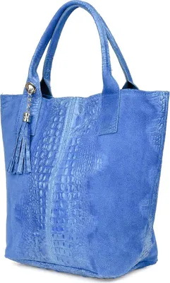 Immagine prodotto di Vera Pelle Borsa a mano in pelle grigia grande Zamsz U35