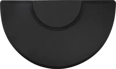 Produktbild von Friseur Bodenmatte - Bodenschutzmatte für Salonstuhl - Dicke 18 mm - Ermüdungshemmend - Halbkreis - PVC - Montagefrei - Schwarz