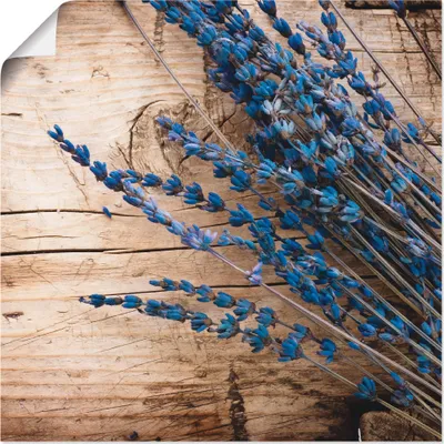 Produktbild von ARTland Poster Lavendel vor Holzhintergrund Größe: 30x30 cm