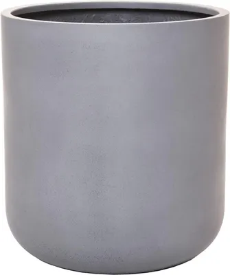 Image de VIVANNO Pot de fleurs en fibre de verre CHICO Rond, gris béton Design béton - 45x50 cm