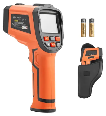 Image de Thermomètre infrarouge SucceBuy, plage de température : -30°C à 1200°C, appareil de mesure de température IR numérique avec écran LCD rétroéclairé, thermocouple de type K et double laser. Pistolet de mesure de température sans contact pour la cuisine et l'industrie (non destiné à une utilisation sur des personnes)