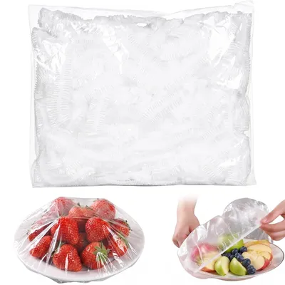 200 elastische Frischhalteabdeckungen mit Gummizug, wiederverwendbar