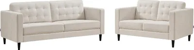 Produktbild von 3-Sitzer- und 2-Sitzer-Sofa - Stoff Beige - DIBALU