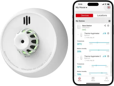 Produktbild von X-Sense XH02-M Drahtlos koppelbarer Hitzemelder mit WiFi - Funktioniert über App - 7-Jahres-Batterie - Link+ Pro - Feueralarm - Wärmemelder