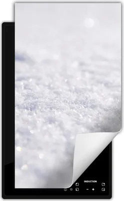 Produktbild von DarHaus Herdabdeckplatte 1 teilig 30x52 cm Anti Rutsch Matte Aufrollbar, Schnee