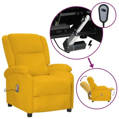 Immagine prodotto di vidaXL Sedia da massaggio elettrica in velluto giallo