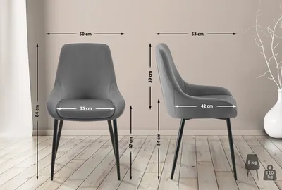Produktbild von Esszimmerstuhl HLO-CP116 Samt schwarz  dunkelgrau