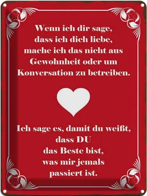 Produktbild von vianmo Blechschild 40x30 cm wenn ich dir sage dich liebe Spruch Zitat