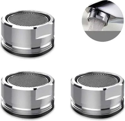 Obrázok produktu pre Sada 5 ks perlátorov na vodovodné batérie – vrátane tesnení – pre kuchyňu a kúpeľňu – perlátor na hlavicu vodovodnej batérie – filter na vodovodnú batériu – súčasť vodovodnej batérie – hlavica vodovodnej batérie šetriaca vodu - M24 perlátor na vodovodný kohútik – mosadzná zosilnená odtoková trubica na vodovodný kohútik