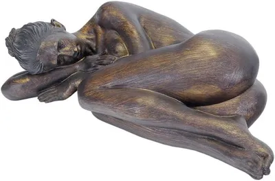 Produktbild von Skulptur einer schlafenden Frau in Bronzeoptik, 27 cm