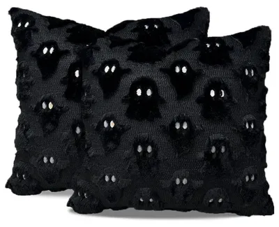 Productafbeelding van Kussensloop Halloween, 45x45 cm, met spookmotief, zwart
