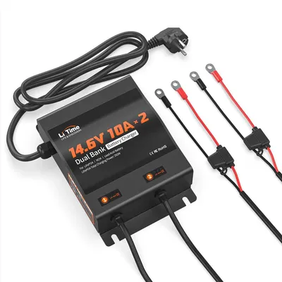 Produktbild von LiTime 14.6V 10A LiFePO4 2-Bank Ladegerät