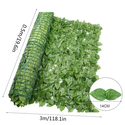 Image de Grillage de clôture en lierre artificiel, rouleau de grillage à feuilles artificielles