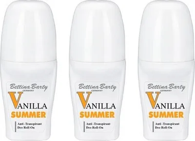 Produktbild von Bettina Barty Summer Vanilla Antitranspirant Deo Roll-On 3 x 50 ml