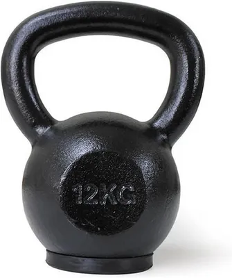 Produktbild von Kettlebell 12 kg Gusseisen, für Krafttraining, Gummischutz