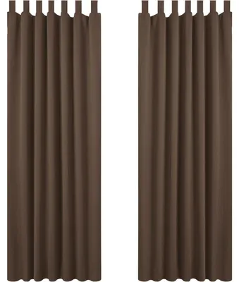 Produktbild von Verdunklungsgardinen mit Schlaufen, Thermovorhänge, Kälteschutz, 290x140 cm, Braun, 2er Set
