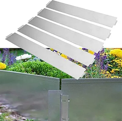 Produktbild von TRMLBE Kovové obruby trávnika 20 m - 20 kusov Kosiace hrany Pozinkované 100 x 18 cm na kus Prispôsobivé flexibilné obruby záhonov pre záhradné rastliny Pestovanie zeleniny Kvetinové, strieborné