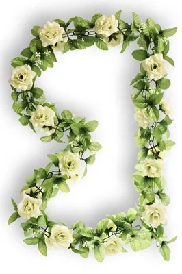 Produktbild von Basil Rosen weiß Rosengirlande Blumengirlande Fahrrad Blumen für Lenker + Korb